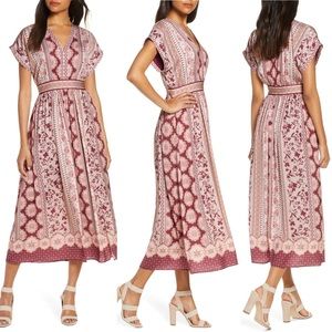 Gal Meets Glam Liza Print Charmeuse Dress
